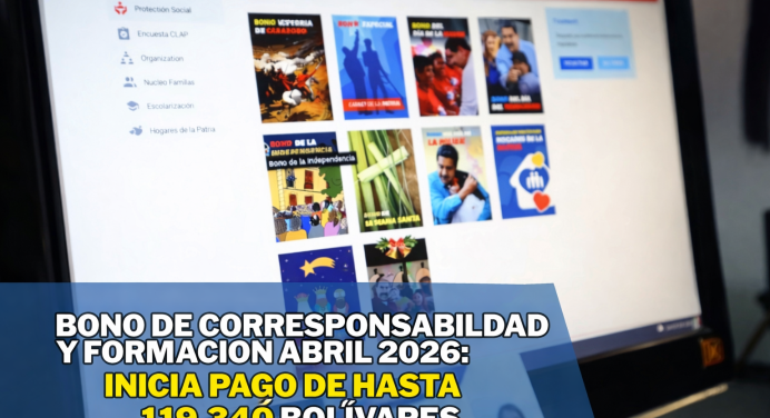 Bono de Corresponsabilidad y Formación Marzo 2026: Inicia pago de hasta 119.340 bolívares