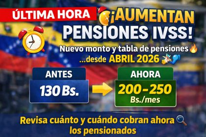 aumento de la pensión ivss abril 2026 nuevo monto Venezuela