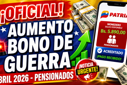 bono guerra económica abril 2026 pensionados monto actualizado