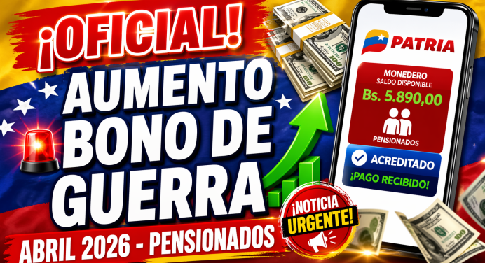 Pagan Bono de Económica Abril 2026 a pensionados +AUMENTO