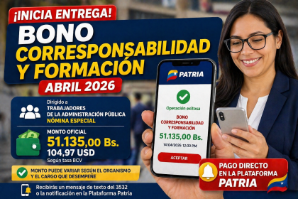 ¡ATENCIÓN! Pagan Bono Corresponsabilidad y Formación abril 2026: Monto oficial supera los 100 dólares