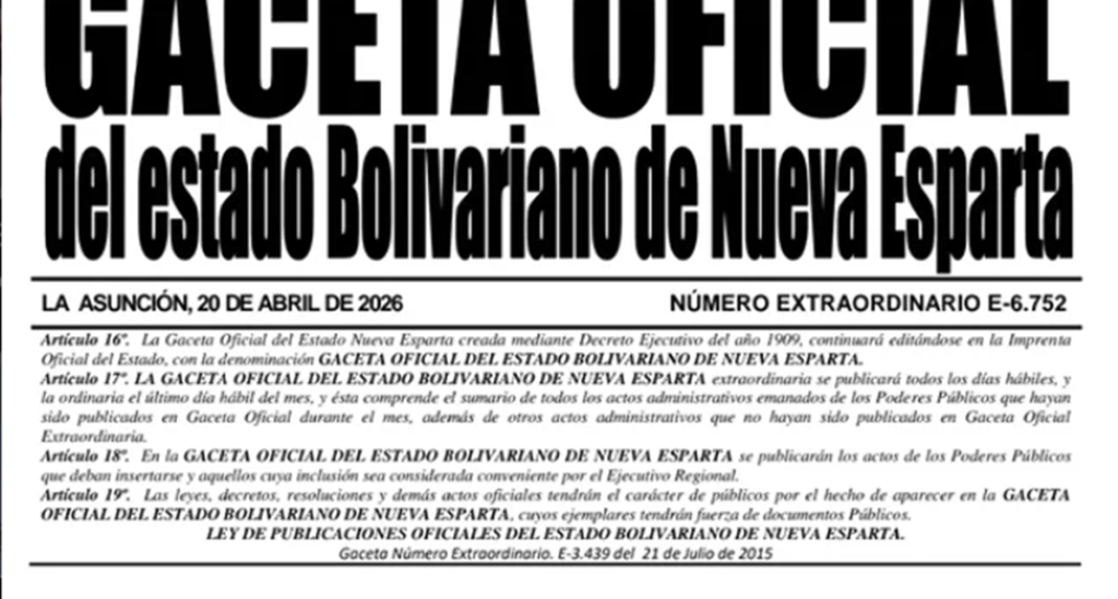 Gobernación de Nueva Esparta decreta el 4 de mayo como Día de Júbilo No Laborable