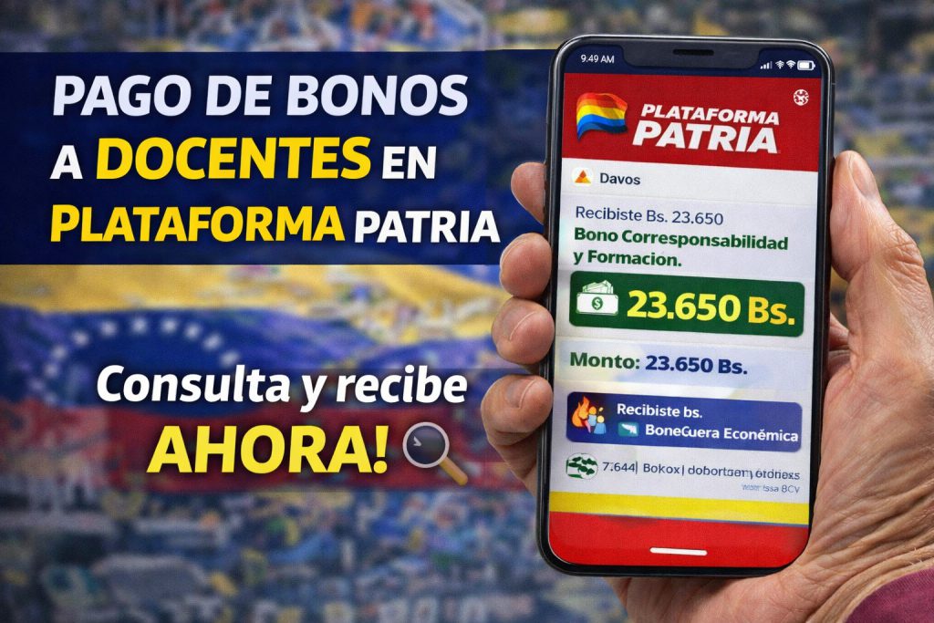 pago bonos docentes patria abril 2026 Venezuela