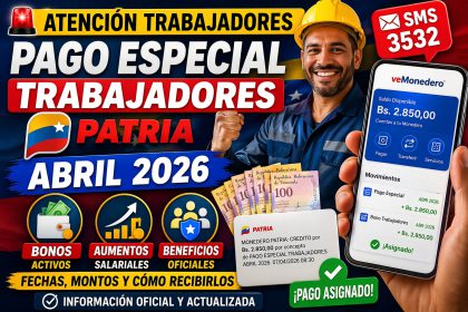 pago especial trabajadores patria abril 2026 bonos aumentos salariales beneficios