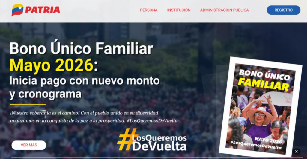 Bono Único Familiar Mayo 2026: Inicia pago con nuevo monto y cronograma