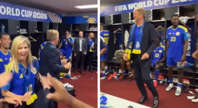 Jugadores de Países Bajos bailaron en el vestuario con los jugadores de Curazao tras su empate con Ecuador