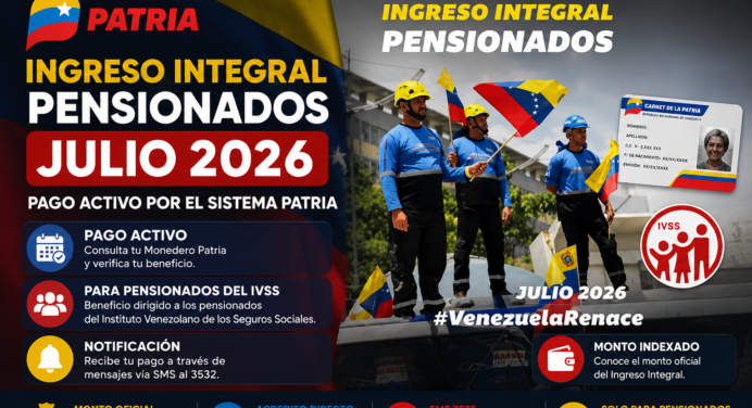 Bono de Guerra Económica julio 2026 para pensionados del IVSS
