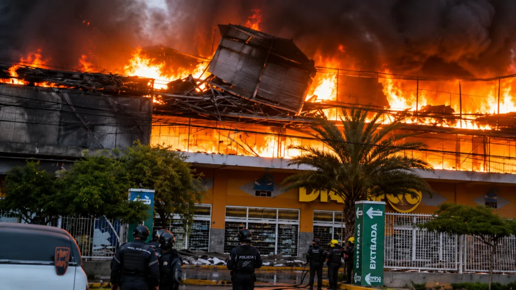 Voraz incendio en Porlamar: Tres tiendas calcinadas +Videos