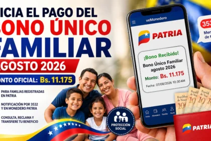 Bono Único Familiar agosto 2026
