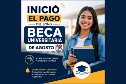 Inició el pago del bono Beca Universitaria de agosto