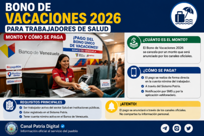 Bono de Vacaciones 2026 para trabajadores del sector Salud en Venezuela