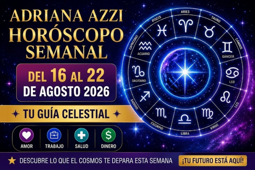 Adriana Azzi: Horóscopo semanal del 16 al 22 de agosto de 2026
