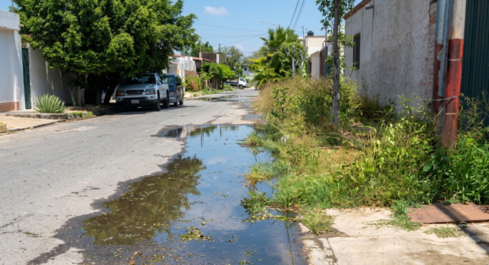 90 días sin agua en Maneiro y así corre por las calles +VIDEO