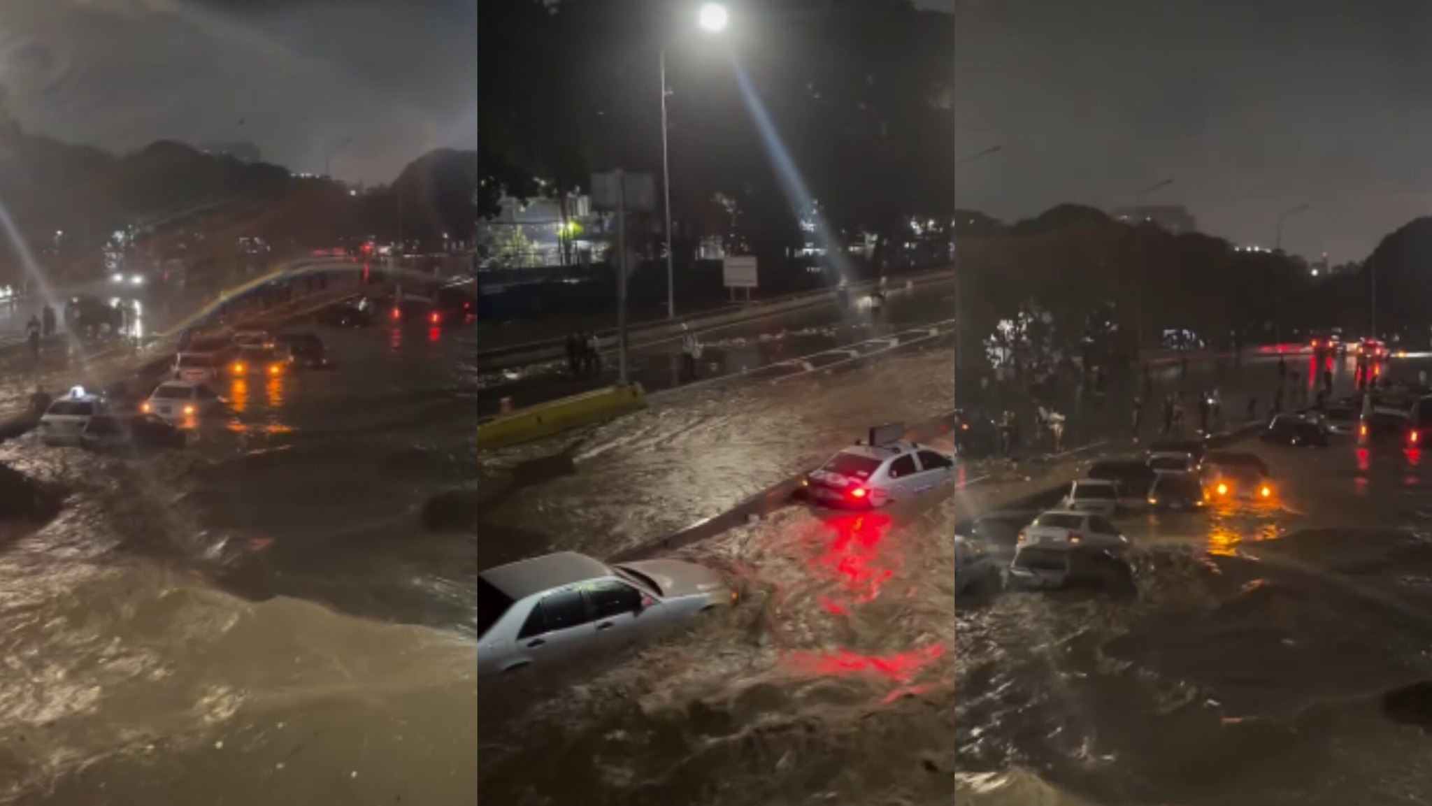 Dos desaparecidos y 60 vehículos destrozados por lluvias en Caracas