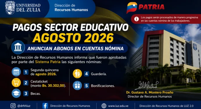 Pagos sector educativo agosto 2026: Anuncian abonos en cuentas nómina