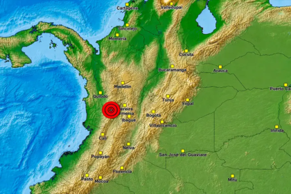 Mapa de epicentro del terremoto de magnitud 7.4 en San José del Palmar Choco Colombia este 10 de agosto