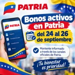 Bonos activos en Patria del 24 al 26 de septiembre