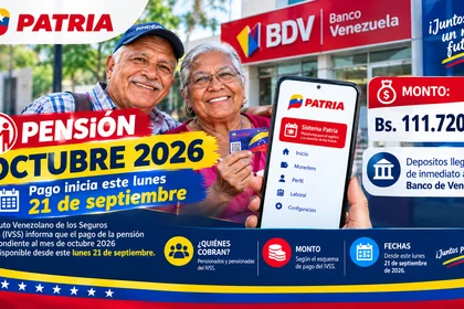 Ingreso Integral jubilados septiembre 2026: pago de Bs. 111.720 por Patria