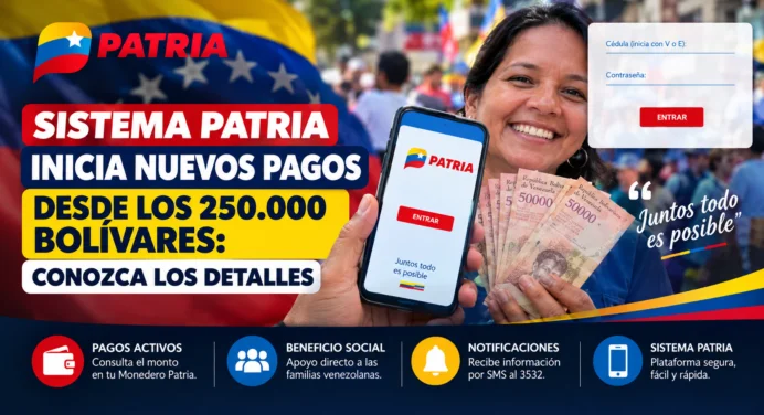 Sistema Patria inicia nuevos pagos desde los 250.000 bolívares: Conozca los detalles