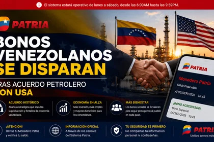 Bonos venezolanos suben tras acuerdo petrolero entre Estados Unidos y Venezuela