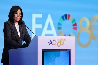 Delcy Rodríguez anuncia en la FAO nueva ley alimentaria para fortalecer la producción nacional