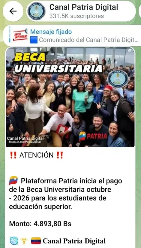 Beca Universitaria por Patria