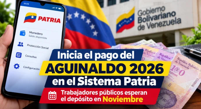 Inicia el pago del Aguinaldo 2026 en el Sistema Patria: Trabajadores públicos esperan el depósito en Noviembre
